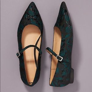 Anthropologie brocade flat Mary Jane